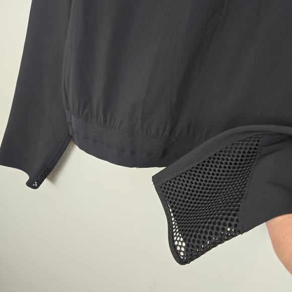 Elie Tahari Black Mesh Front & Trim Zip Front Blazer Moto Grunge Punk MEDIUM - Picture 7 of 12